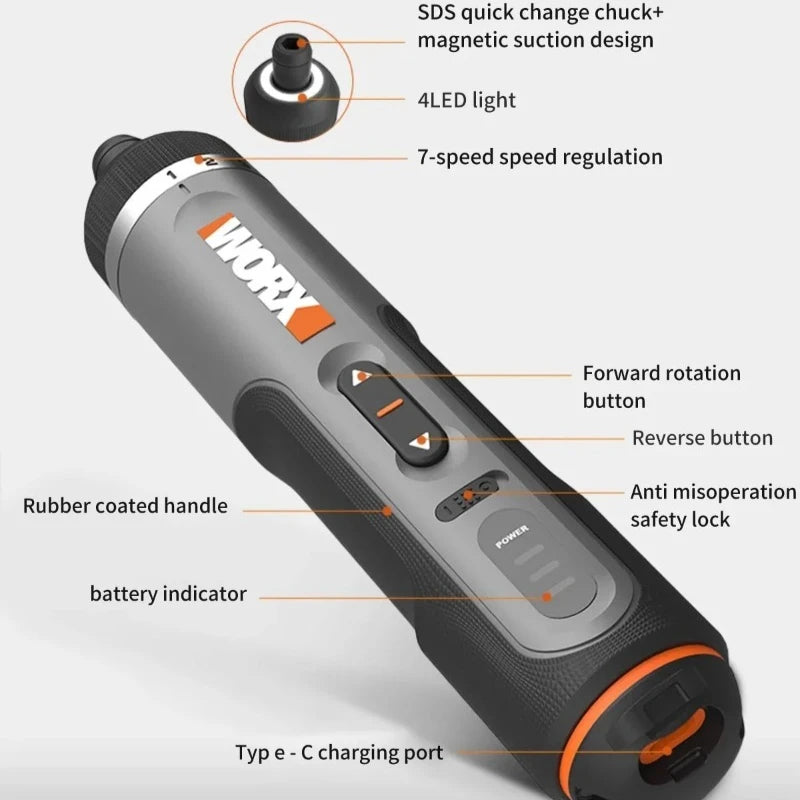 Worx 30 Bit Sets Power Tools WX242 Electrical Screwdriver Se