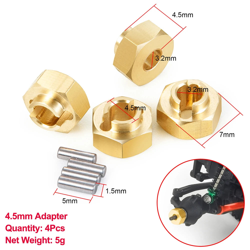 AXSPEED Axial SCX24 Upgrade Parts Brass Counterweight Wheel Hex Adapter Axle Diff Cover Steering Knuckle Girder Motor Gears