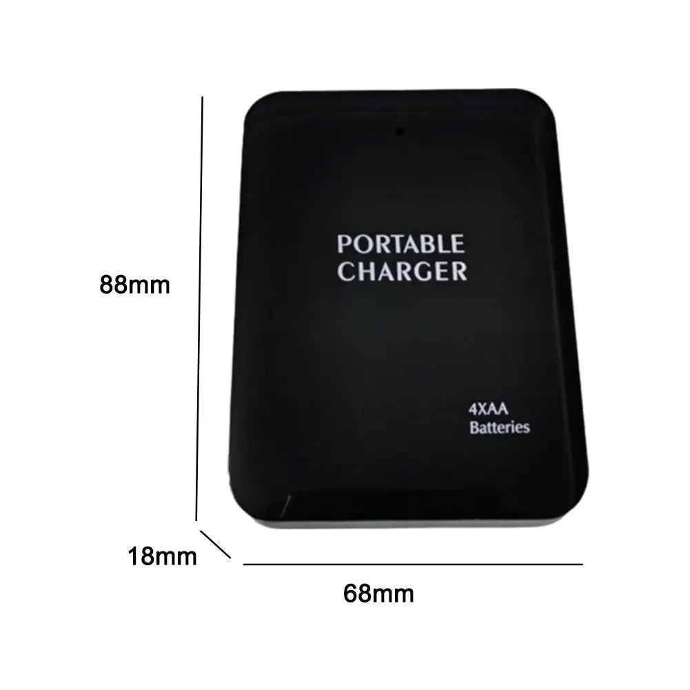 4 AA Portable Charger USB Battery Power Bank LED Light Outdo