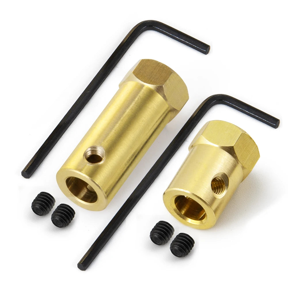 AXSPEED 4PCS 12mm Wheel Hex Coupling Coupler Brass Sleeve Ad