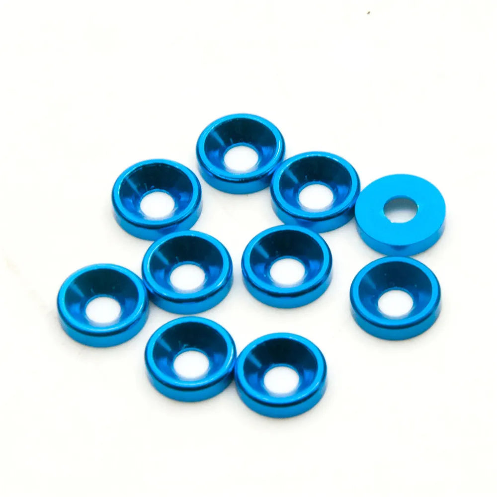 AXSPEED 10Pcs Aluminum M3 Countersunk Head Washer Gasket Cap Screw Hex Socket Screw for RC Model Upgrade Parts