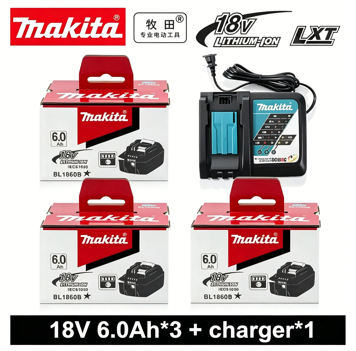 Original Makita18V Battery Compatible Makita 18V Power Tool DDF487 DGA404 DTW700 DTD173 Lithium-Ion Battery Replacement