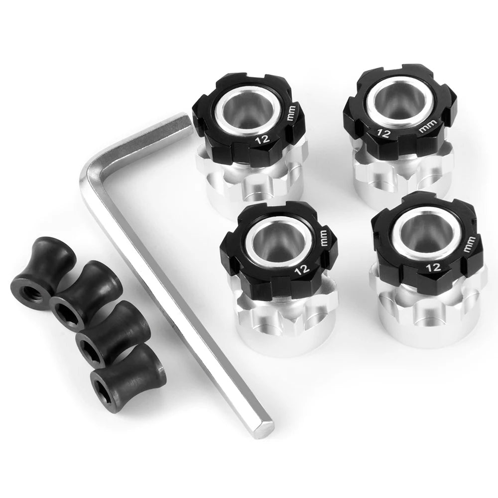TRINOOD 4PCS Aluminum 12mm to 17mm Extended Adapter 12mm Hex