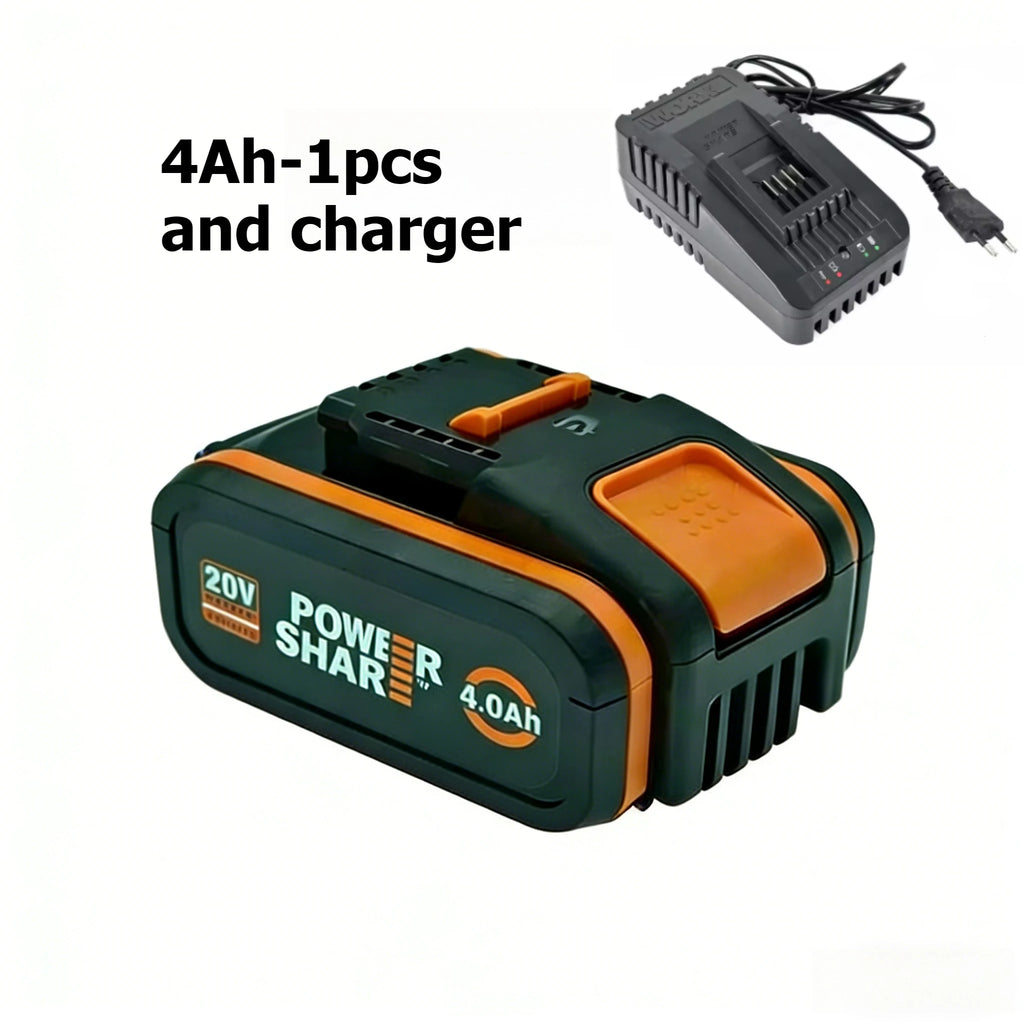 Worx 20V High-Capacity Battery 4.0/6.0/8.0Ah multi-tool shared power shock-resistant for long life