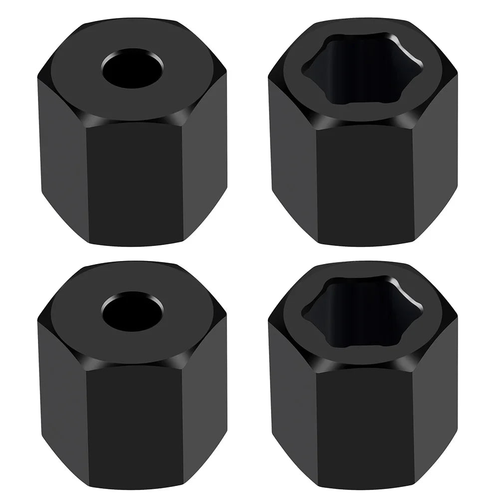 YEAHRUN 4Pcs Aluminum 7mm to 12mm Wheel Hex Hub Adapters Conversion for 1/16 RC Truck Buggy Car Upgrade Parts