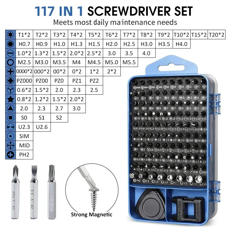 115 in 1 Professional Precision Screwdriver Set Magnetic Tor