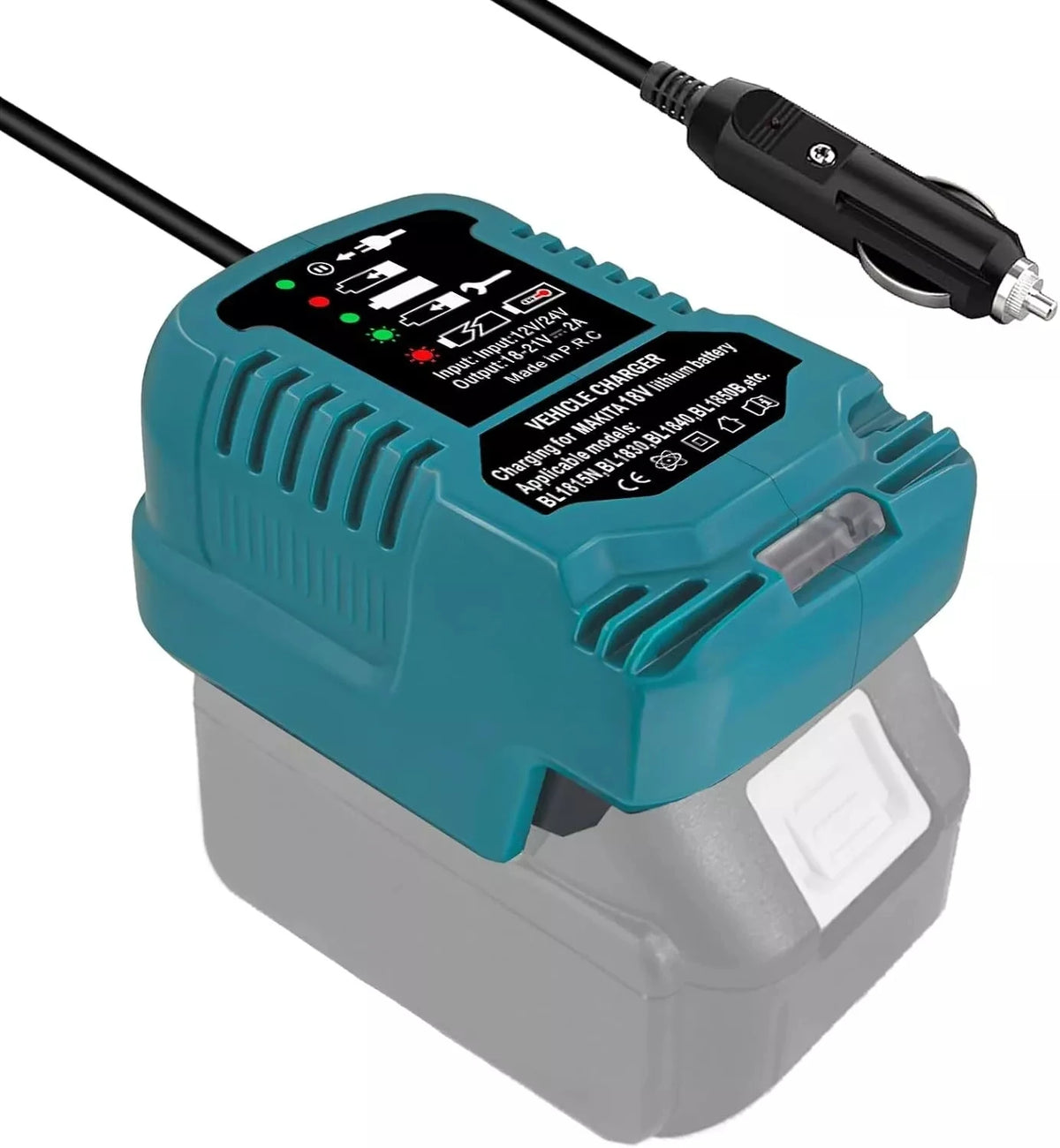 Mini Car Charger For Makita For Milwaukee For Dewalt 18V Lit