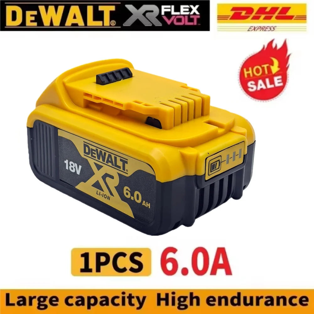 DEWALT Original 18V 6Ah Battery for DCB182 DCB200 DCB606 DCD805 Compatible with Dewalt Power Tools Outillage