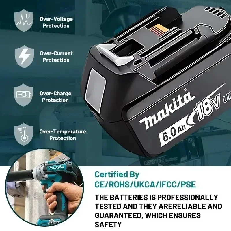 Makita 18V LXT 6.0Ah Original Rechargeable Battery BL1860 BL