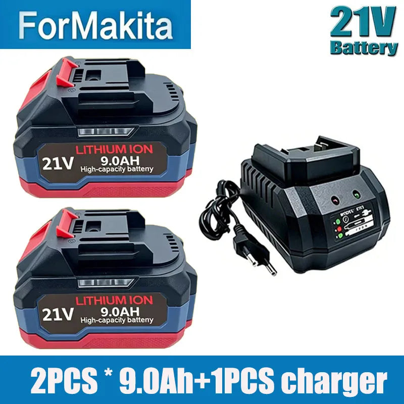 Original for Makita 21V Battery 6AH-12AH Power Tool Lithium Battery LED Indicator Batteries Pack for Makita 18V Battery Pins