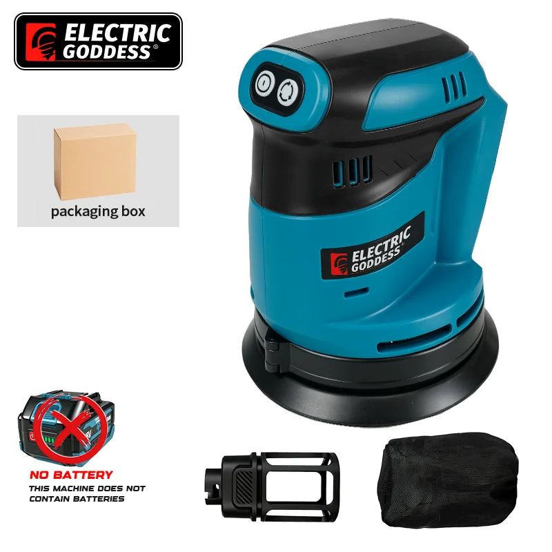 Electric Goddess Cordless 125mm Sander Disc 11000rpm Woodworking Sanding Putty Polishing Power Tool For Makita 18V Battery Pin