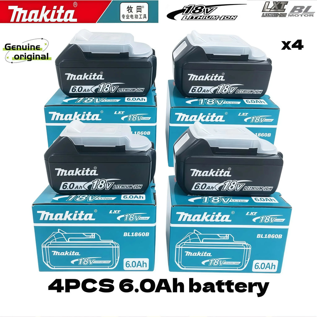 Genuine Makita 6AH BL1860B 18V Battery Power Tool Lithium-Ion Substitute LXT BL1850B BL1840B Suitable for Use with BMS18V Screw