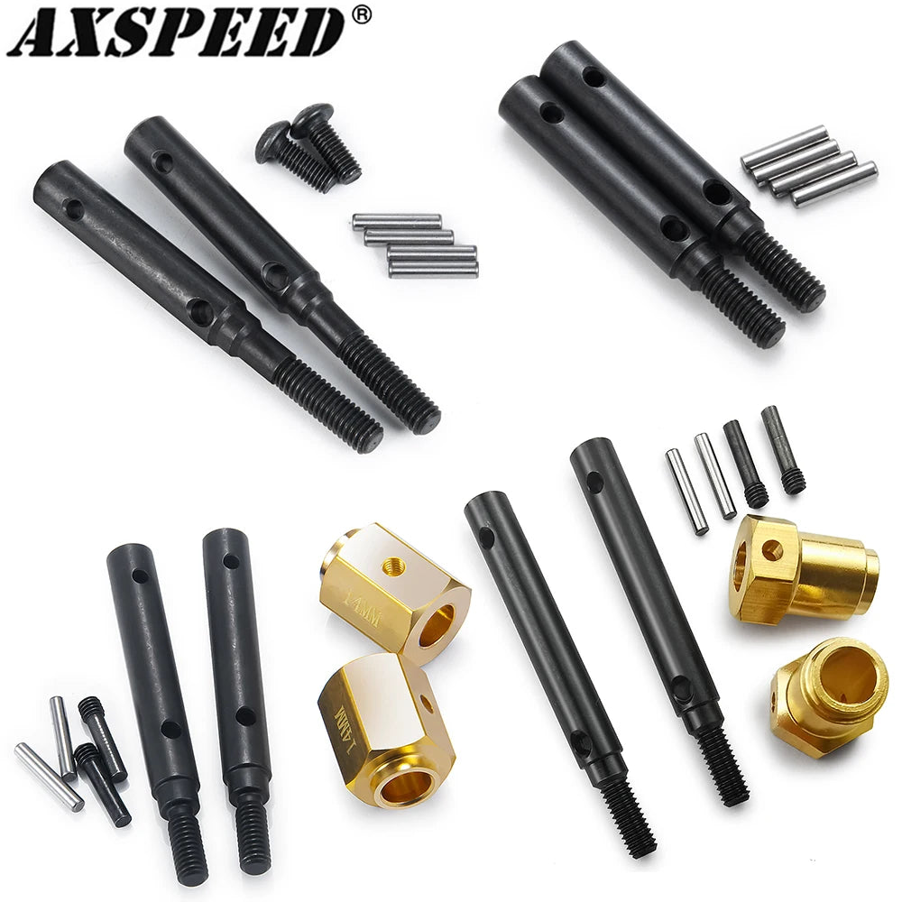 AXSPEED Metal Portal Stub Axle Drive Gear Shaft & Wheel Hex 