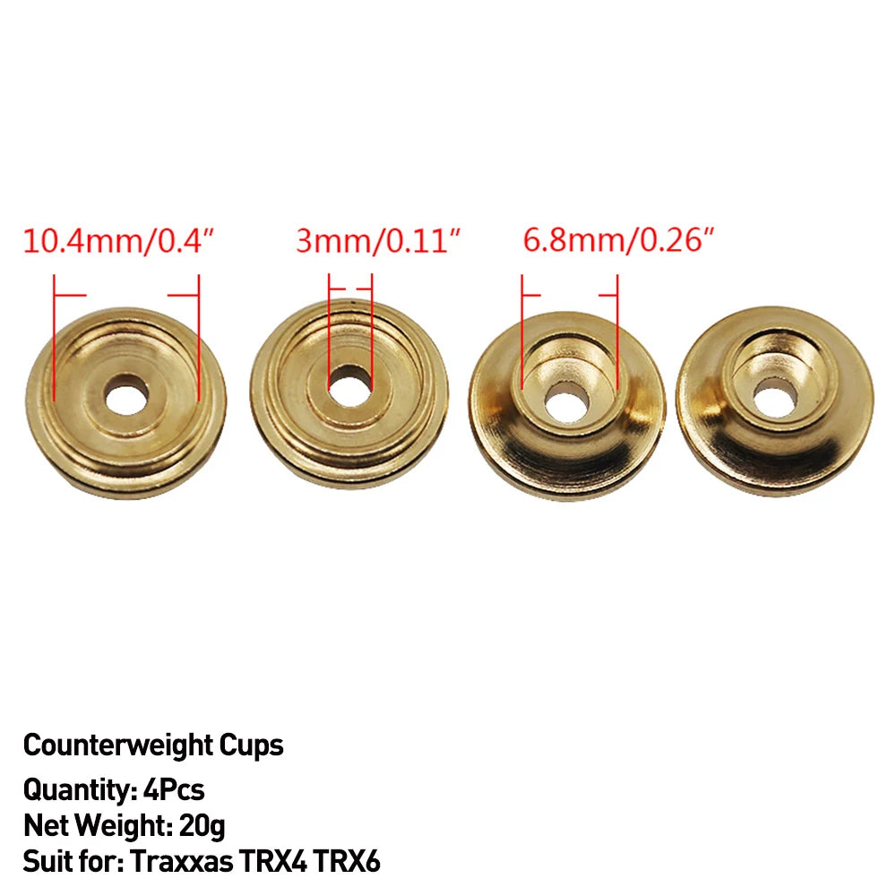 AXSPEED Heavy Brass Counterweight Portal Axle Housing Diff Cover Bumper Mount for 1/10 RC Crawler Car TRX4 TRX6 Parts