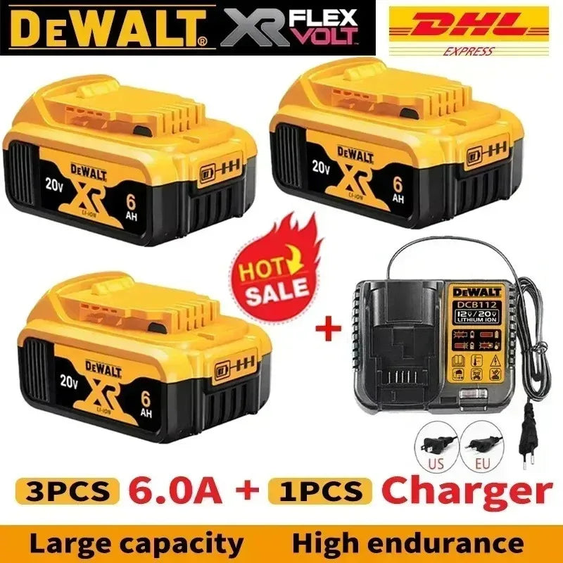 DeWALT XR 100% Original Battery 18V/20V/60V 5.0Ah 6.0Ah 9.0Ah For DCB200 DCB202 DCB205 DCB206 DCB209 DCB609 Power Tool