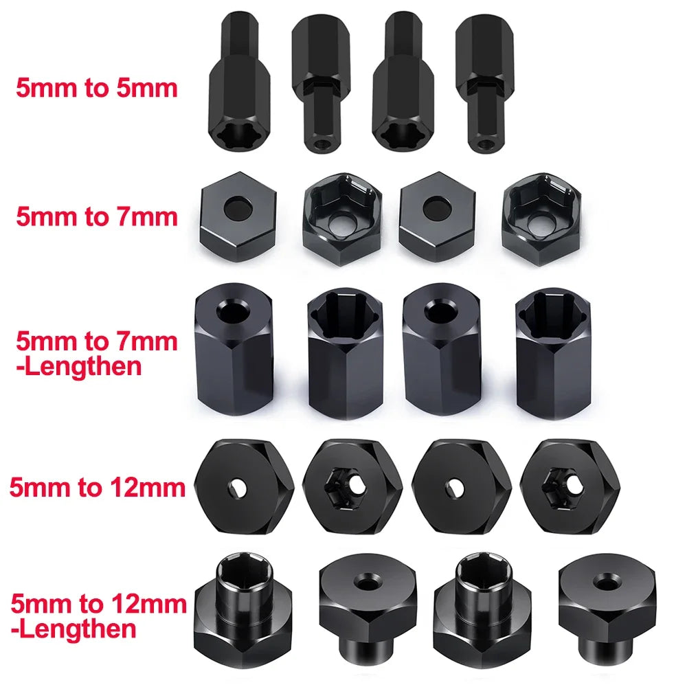YEAHRUN Aluminum Alloy 5mm to 7mm Hex Wheel Hub Adapter Conv