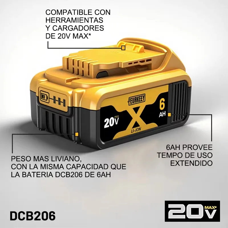 100% Original DeWalt 20V 6000mAh Battery Power Tool Replacem