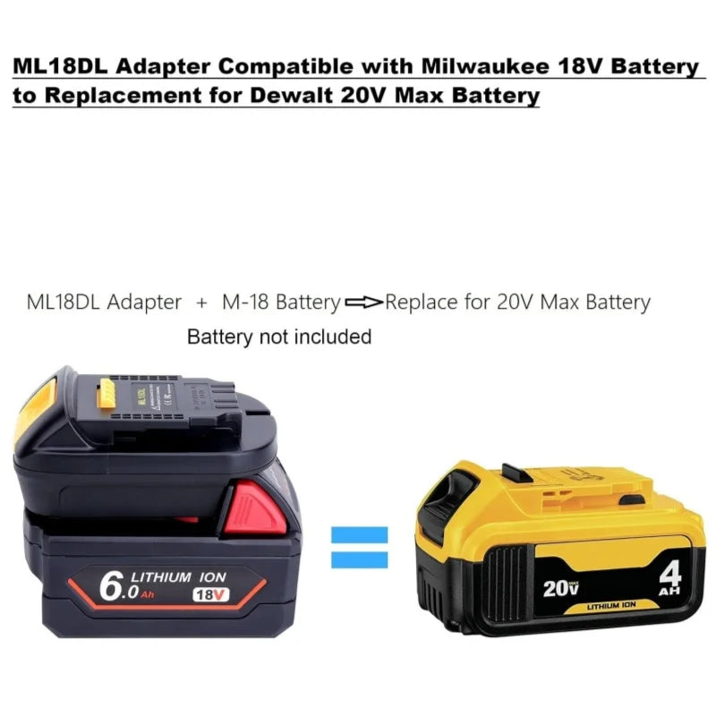 New ML18DL Lithium Battery Converter Adapter for Mil-Waukee 