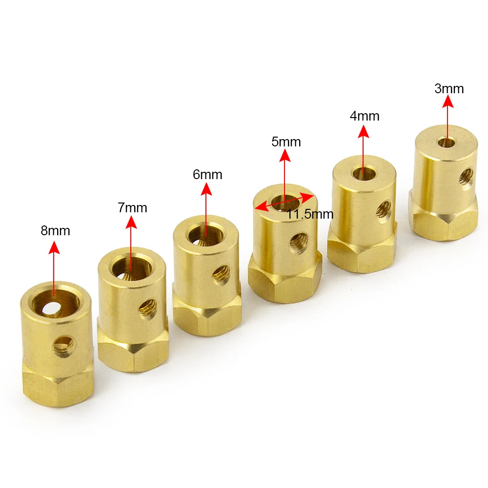 AXSPEED 4PCS 12mm Wheel Hex Coupling Coupler Brass Sleeve Ad