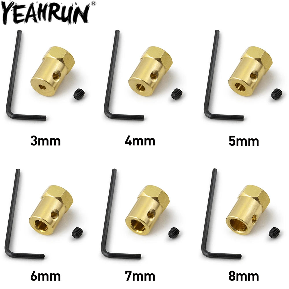 YEAHRUN 4PCS 12mm Wheel Hex Coupling Coupler Brass Sleeve Ad