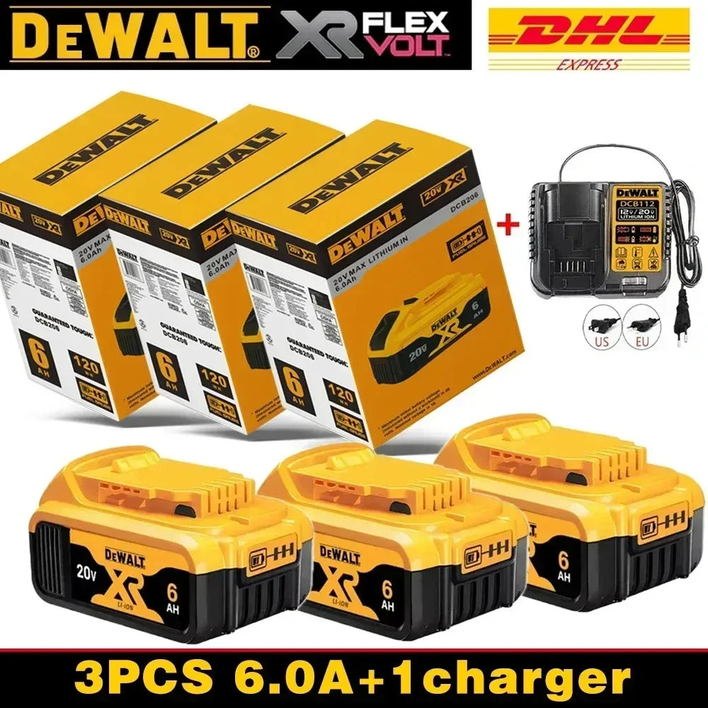 Original Dewalt 20V 6000mAh Power Tool Battery DCB206 DCB205 DCB200 DCF887 DCG405 DCD791 DCF922 DCF850 DCD805 Tool Battery