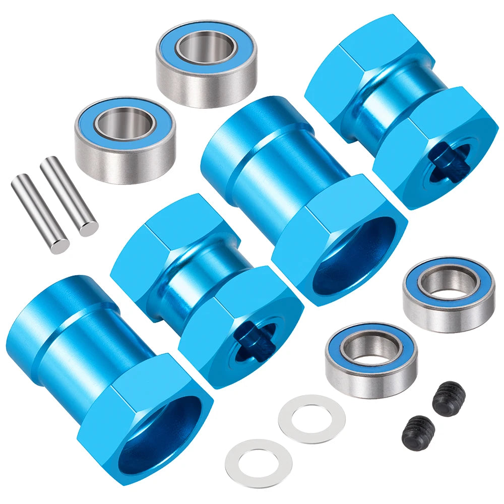 TRINOOD 4Pcs Alu Alloy 12mm Wheel Hex Hub Adapter for Tamiya
