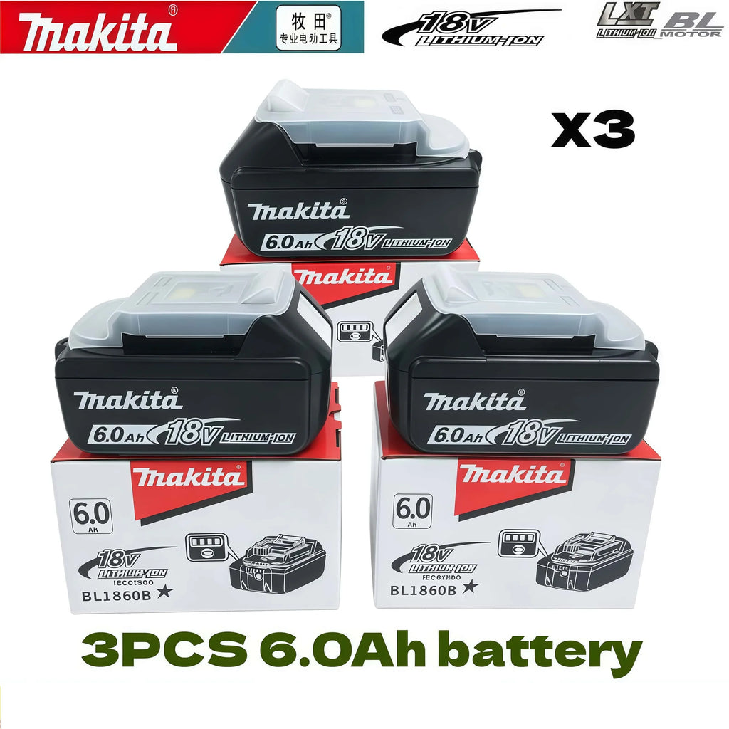 6AH Original Makita 18 V Battery Rechargeable Power Tool Battery Replaceable LED Lithium-ion LXT BL1860B BL1860BL1850 BL1830