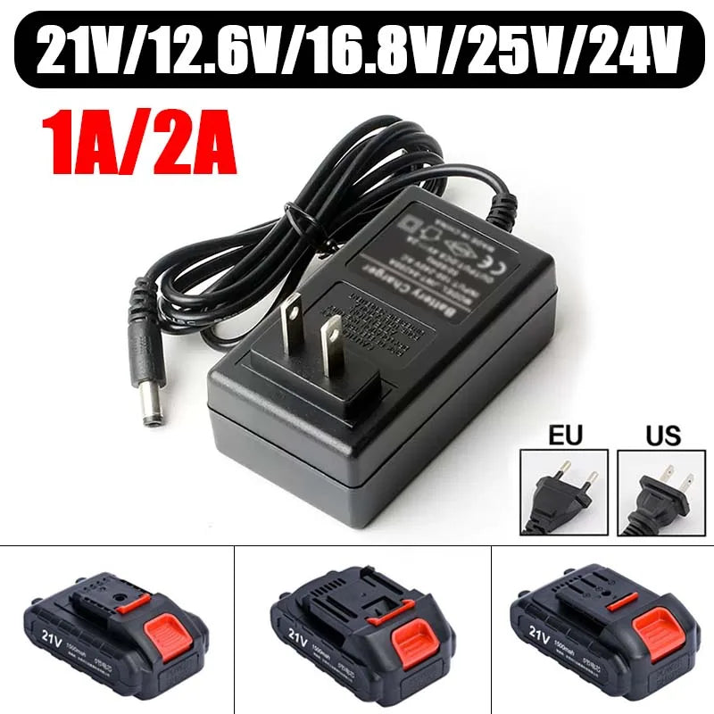 21V 12.6V 16.8V 25V 24V Lithium Battery Charger 1A 2A for 18
