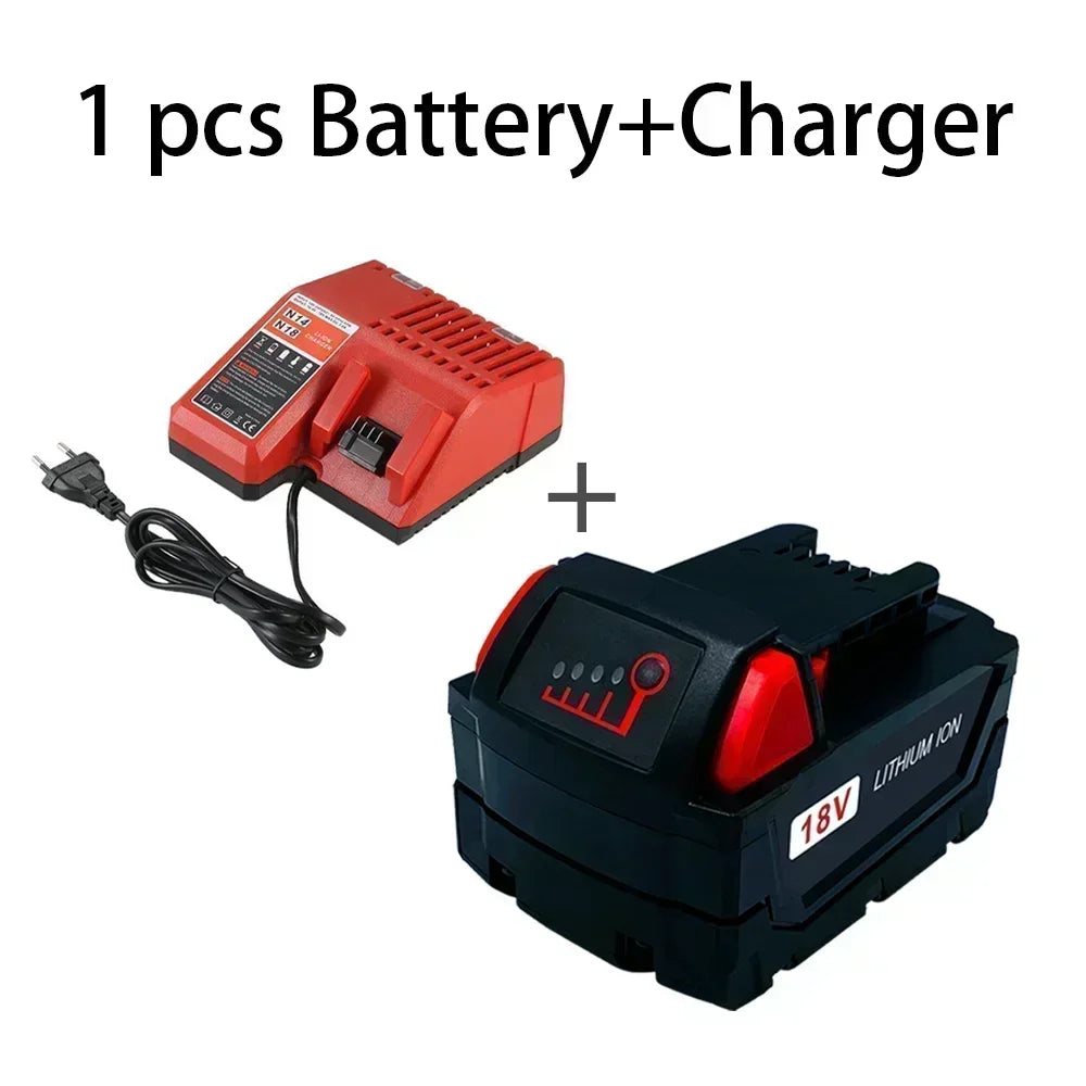 18V For Milwaukee M18 Power Tool Battery Charger BR XC 18V 12800mAh M18B5 48-11-1860 Built-in 18650 Battery