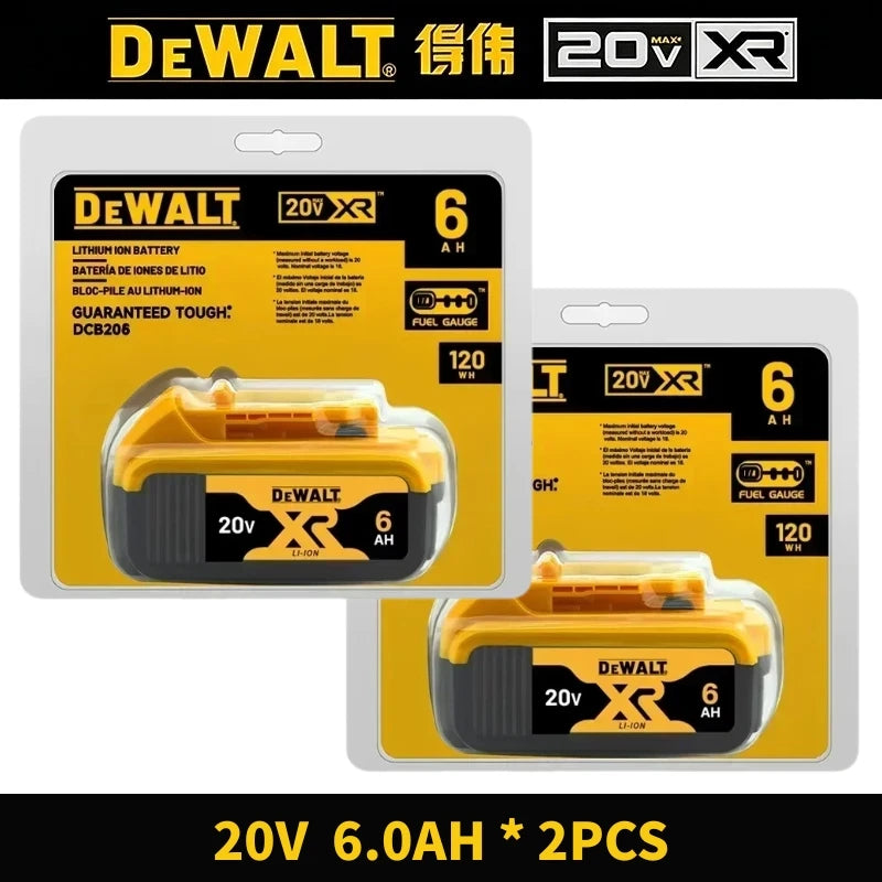 100% Original DeWalt 20V 6Ah 5Ah Battery Power Tool Replacement for DeWalt DCB206 DCB205 DCB202 DCB200 18V 20V Power Tool