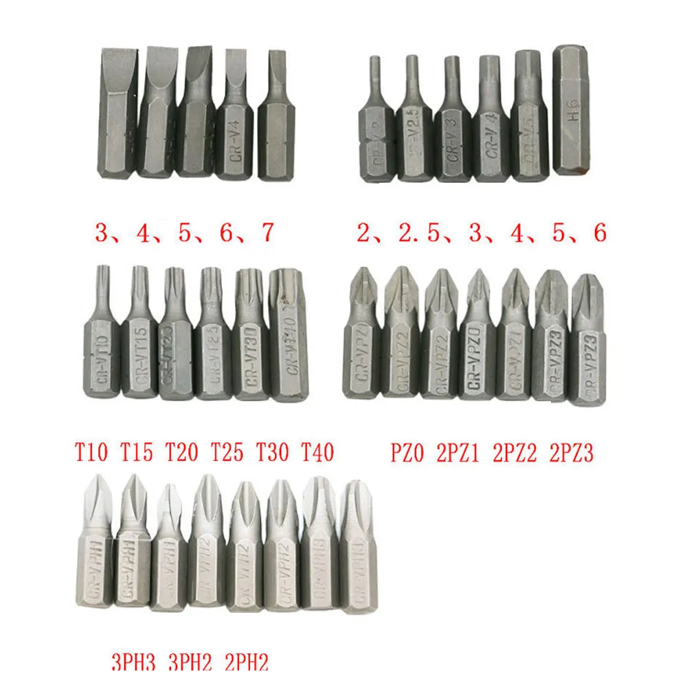 33Pcs Solid Screwdriver Bit Set Smooth High Hardness Electri