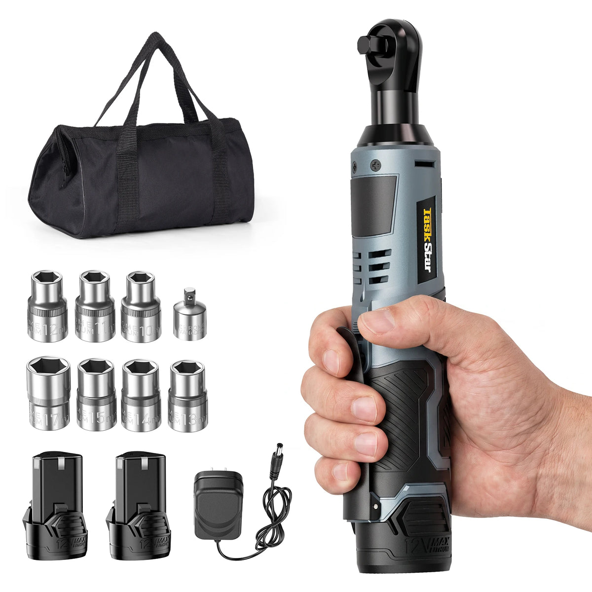 TaskStar Cordless Ratchet Wrench Kit 3/8-inch Ratchet 40N.m(