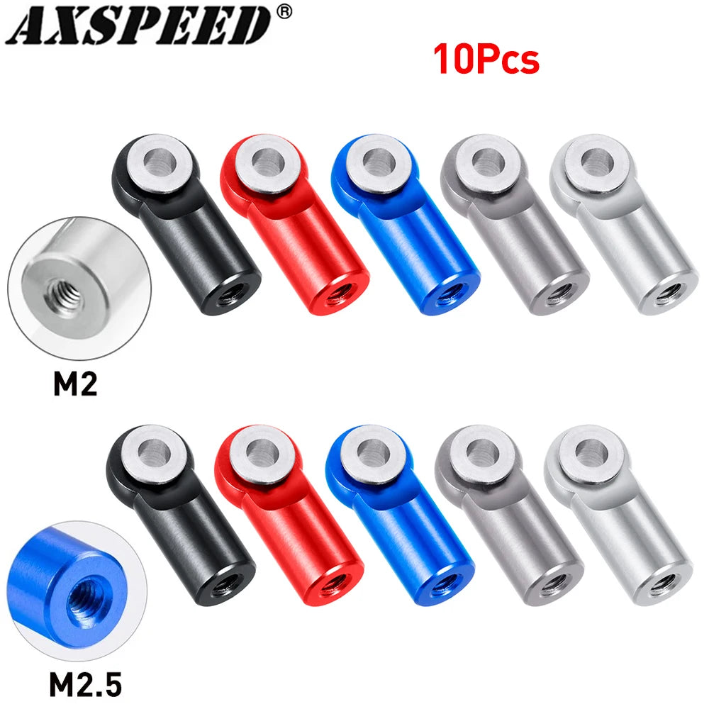 AXSPEED 10Pcs Aluminum Alloy M2 M2.5 Rod End Ball Head Joint