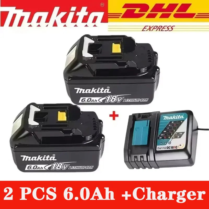 Original Makita 18V Battery Rechargeable Power Tool Makita 18V Battery Replaceable 5Ah/6Ah Battery Lithium-ion 1850 BL1860B 6A