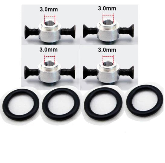 4PCS 3.0/3.17/4.0MM Airplane Propeller Protection Adapter Prop Saver with Screws Rubber O Rings Kit for RC Brushless Motor