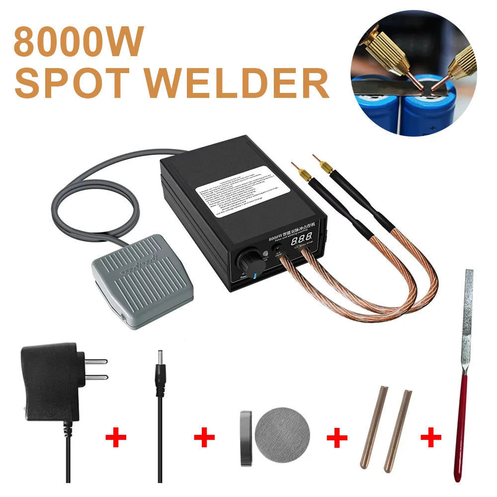 8000W Hight Power Spot Welder Machine Kit 18650 Battery Pack