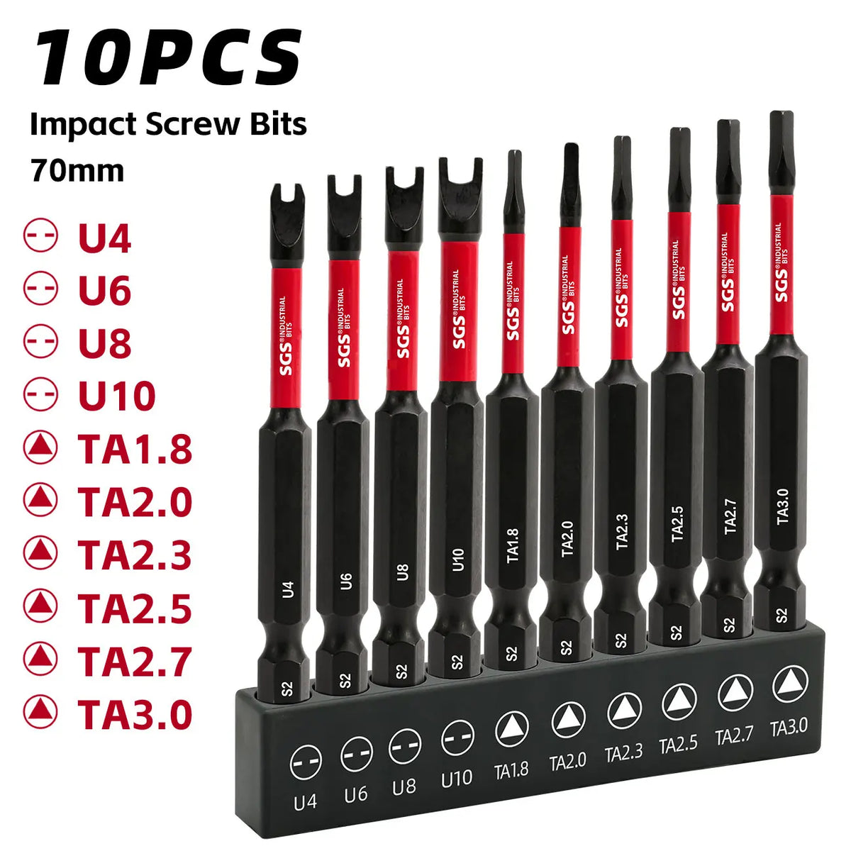10-Piece Anti-Slip Impact-Resistant Strong Magnetic Screwdri