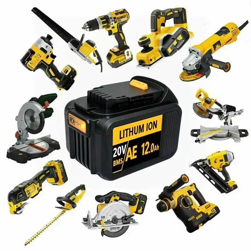 20V For DeWalt 12Ah/9Ah/8Ah/6Ah/3Ah Li-lon Battery Replaceme