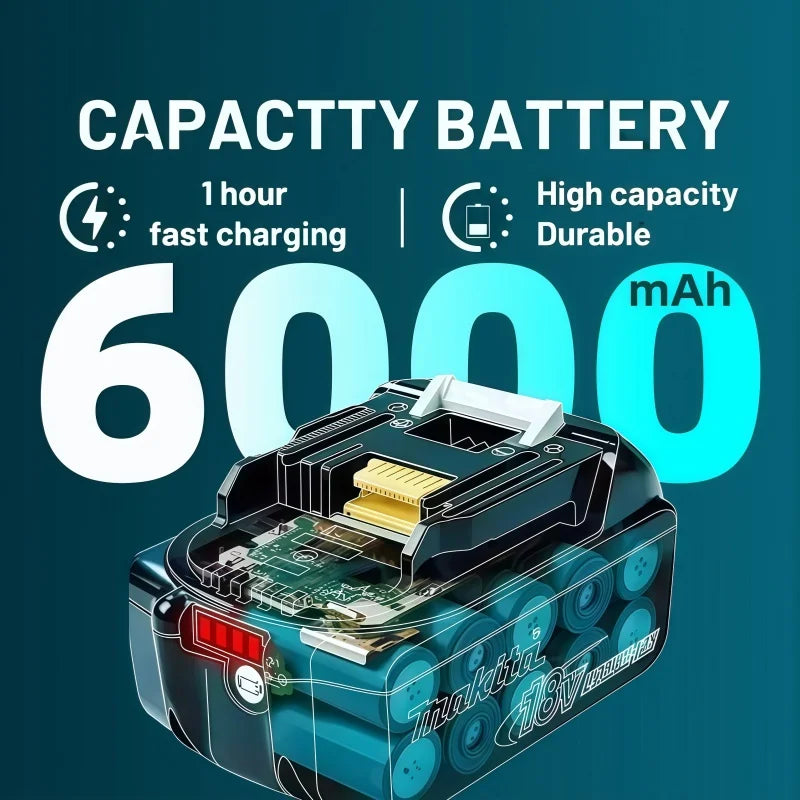 100% Original Makita 18V 6.0Ah Battery for Makita BL1830 BL1