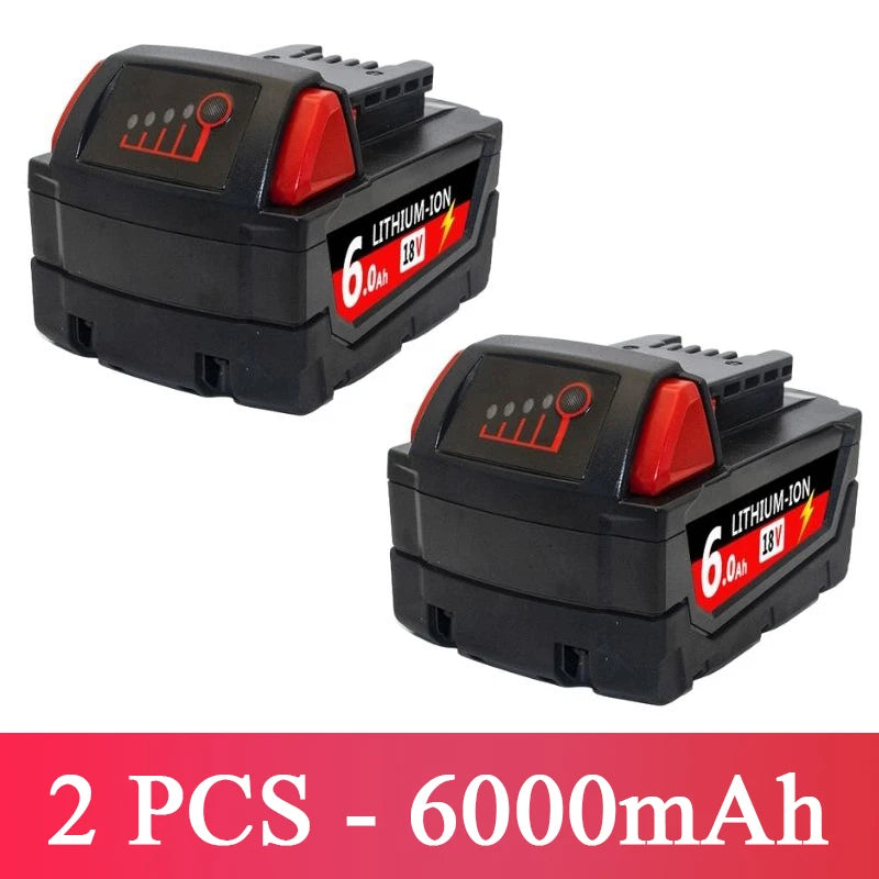 For Milwaukee M18 Power Tool Battery Charger BR XC 18V Milwaukee M18B5 48-11-1860 Built-in 18650 Battery 6.0Ah/9.0Ah/12.0Ah