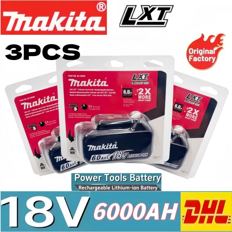 Genuine Makita 18V LXT 6.0Ah Li-ion Rechargeable Battery Replacement for BL1840 BL1850 BL1860 Power Tool Battery