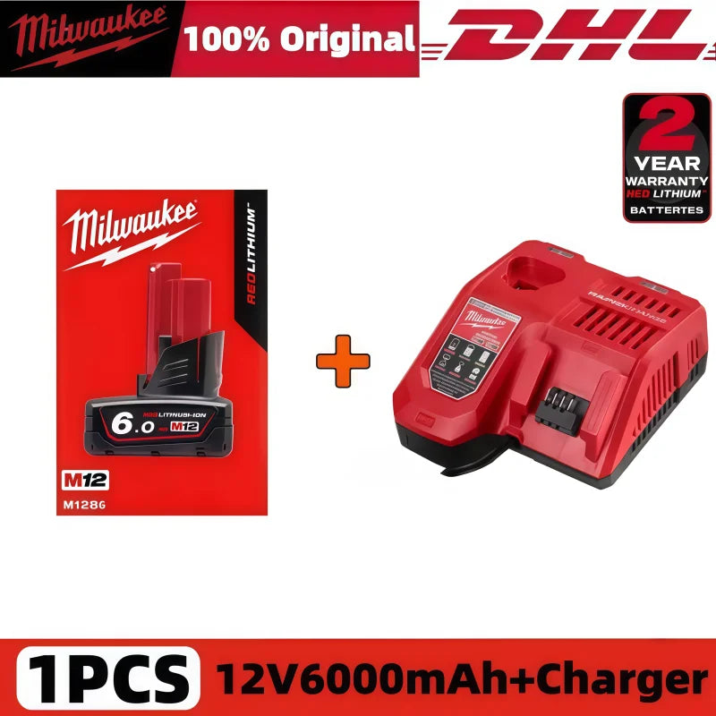 100% New Milwaukee M18 6.0Ah High Output Battery 18V Lithium-ion Rechargeable for Milwaukee M18 Cordless Power Tools 6Ah Battery