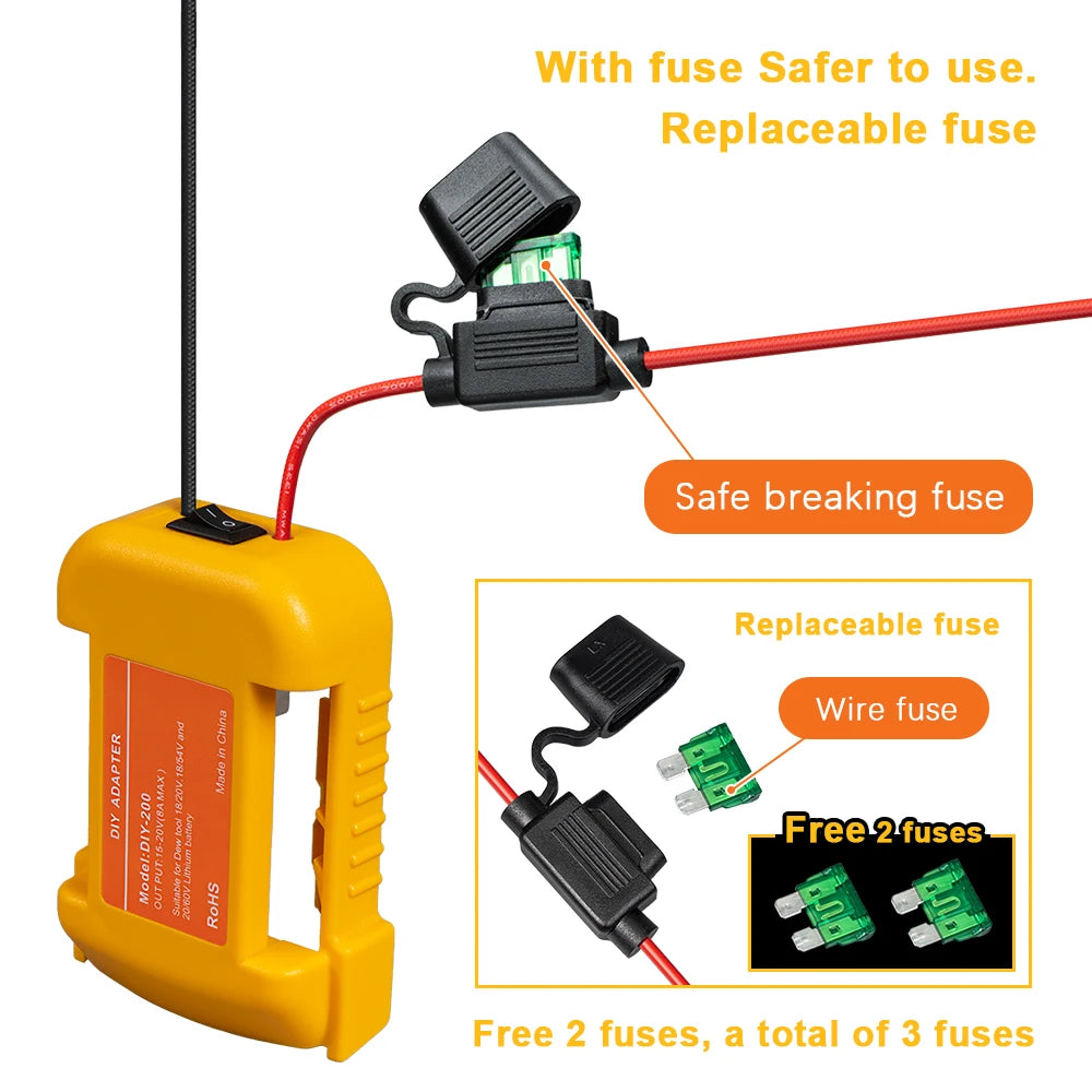 External Battery Adapter Converter for DEWALT 18V/20V/54V Ba