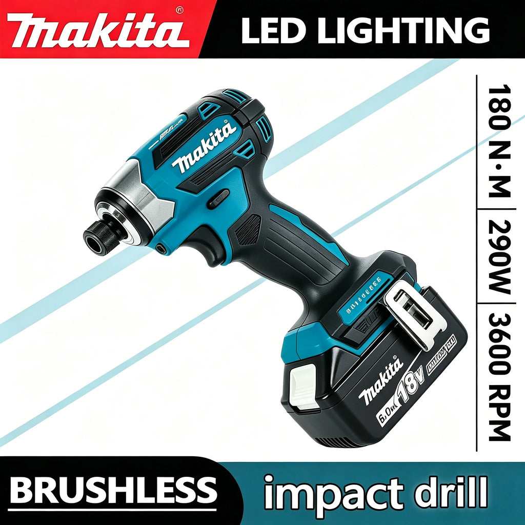 Makita DTD173 Bule 18v Brushless Lithium-ion Impact Driver P