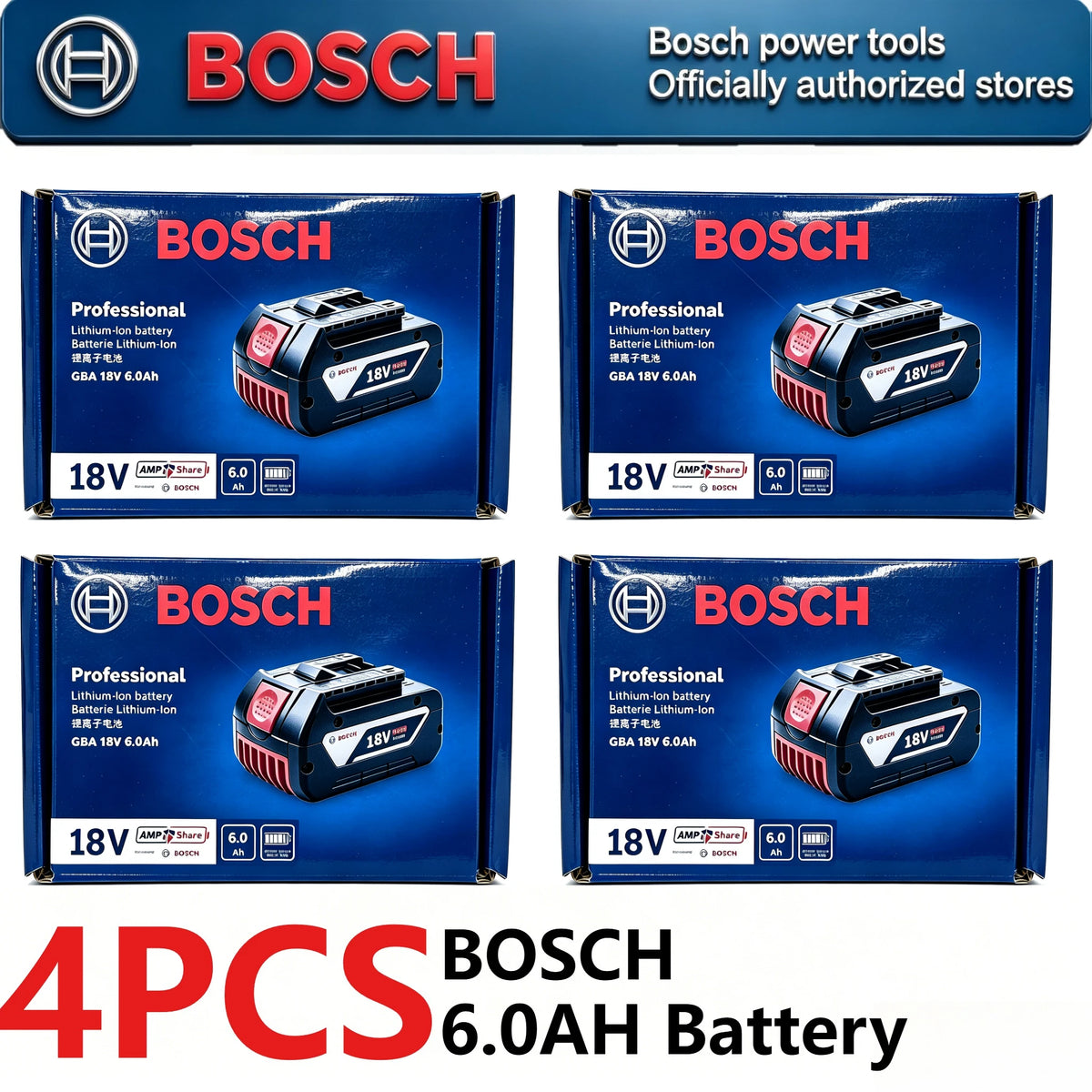 New Original BOSCH 18V Lithium Battery GBA18V6.0 High Capacity Power Pack for Bosch Cordless Drill Grinder Impact Wrench Tools
