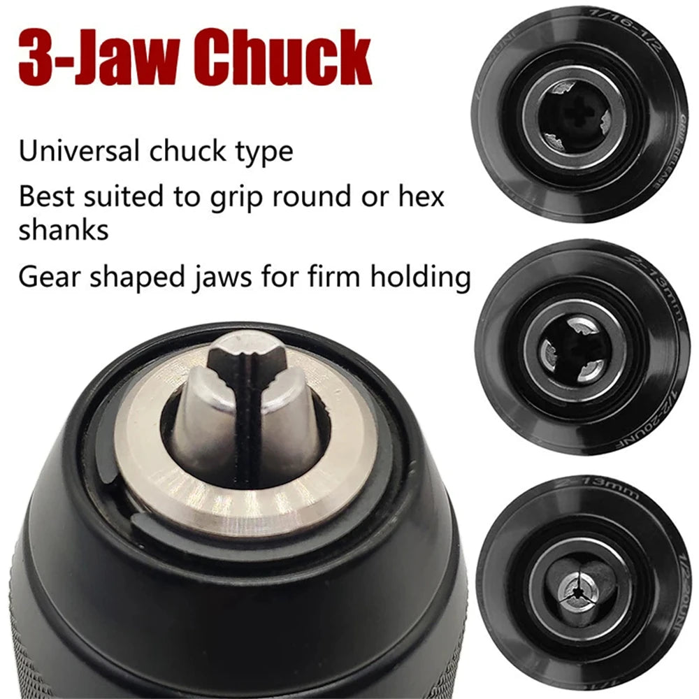4pcs/set 0.8 10mm Ratchet Self-locking Drill Chuck 3/8-24UNF