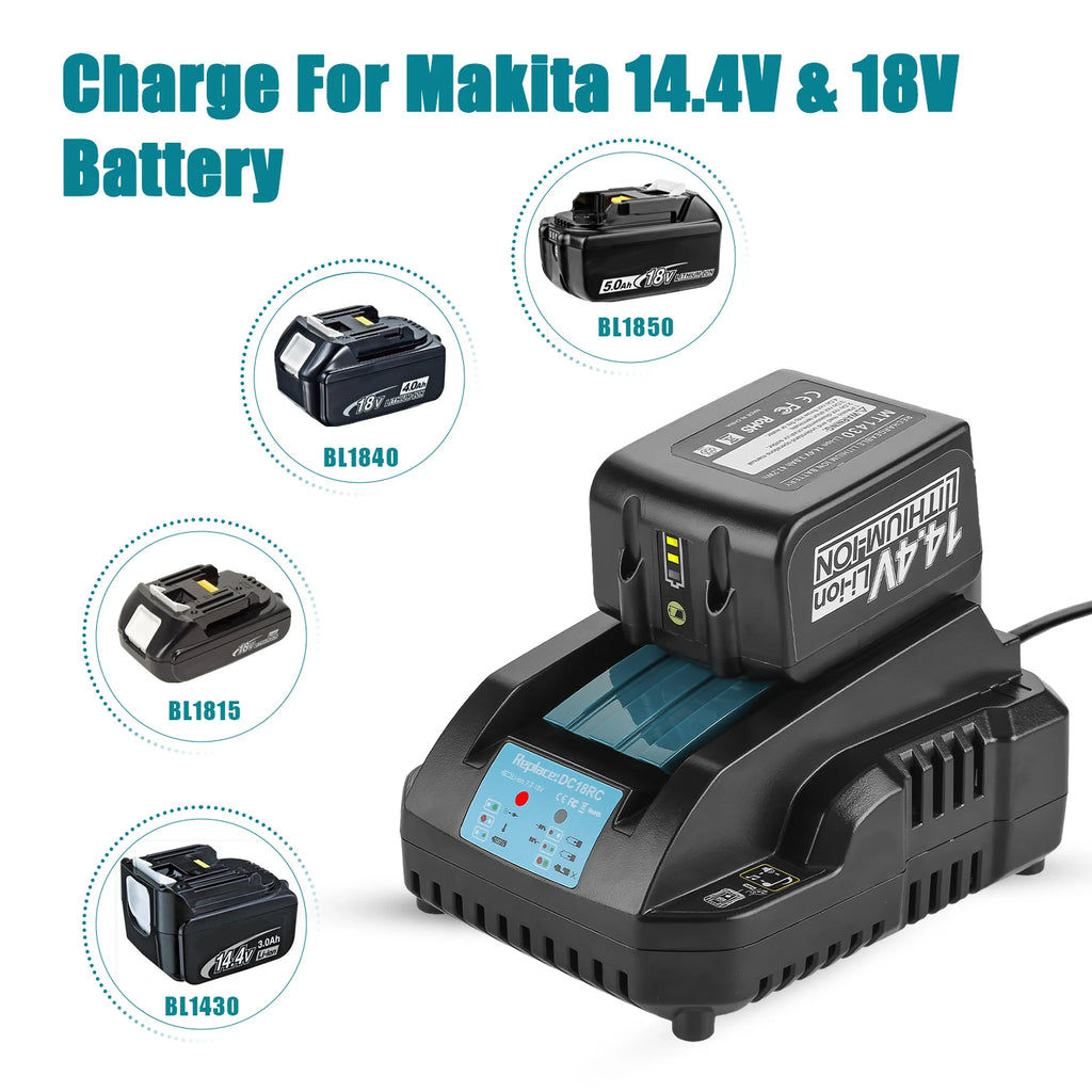 DC18RC 3A Li-ion Battery Charger for Makita 18V 14.4V BL1860