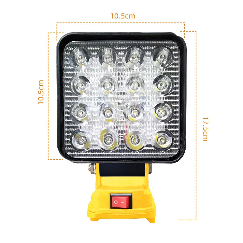 Power Tool Accessories 8 Inch Work Light for Dewalt 18V 20V Battery LED Spotlight USB Outdoor Fishing Jobsite Emergency Lighting