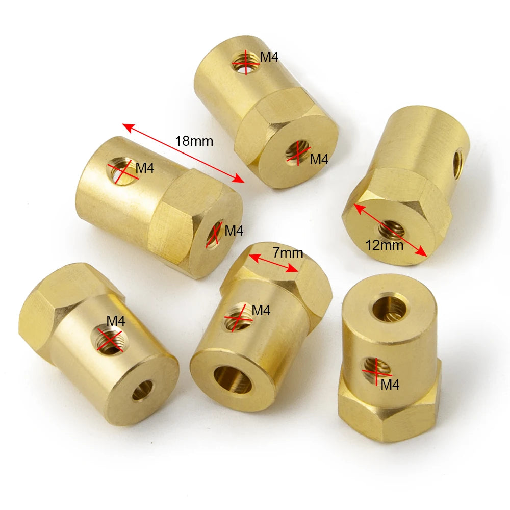 AXSPEED 4PCS Brass Hex Coupling Coupler Wheel Hex Sleeve Ada