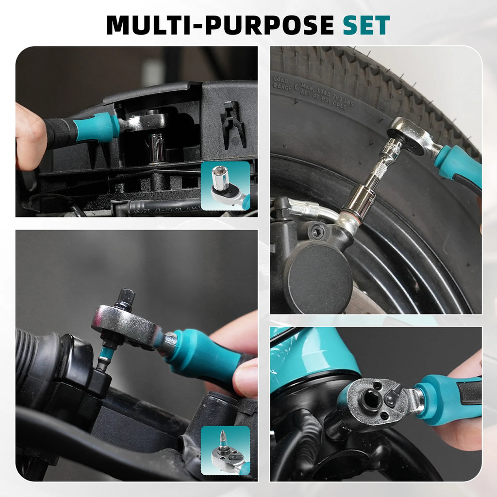 LIBRATON 26PCS 1/4 Dual-Drive Ratchet Wrench Set with Metric